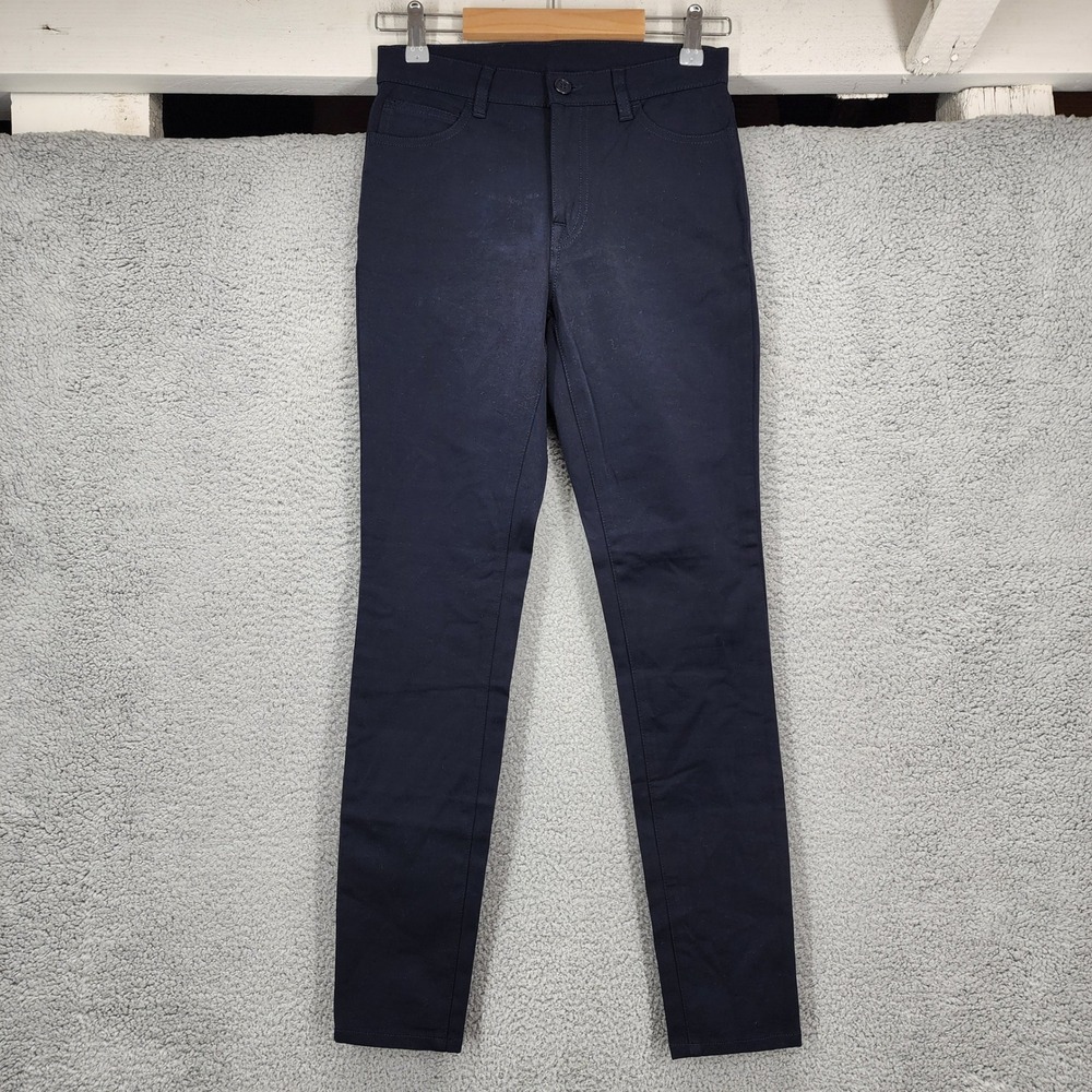 Marina Yachting Womens Navy Blue Slim Fit Beaded Crest Pants Size‎ 26 Trousers
